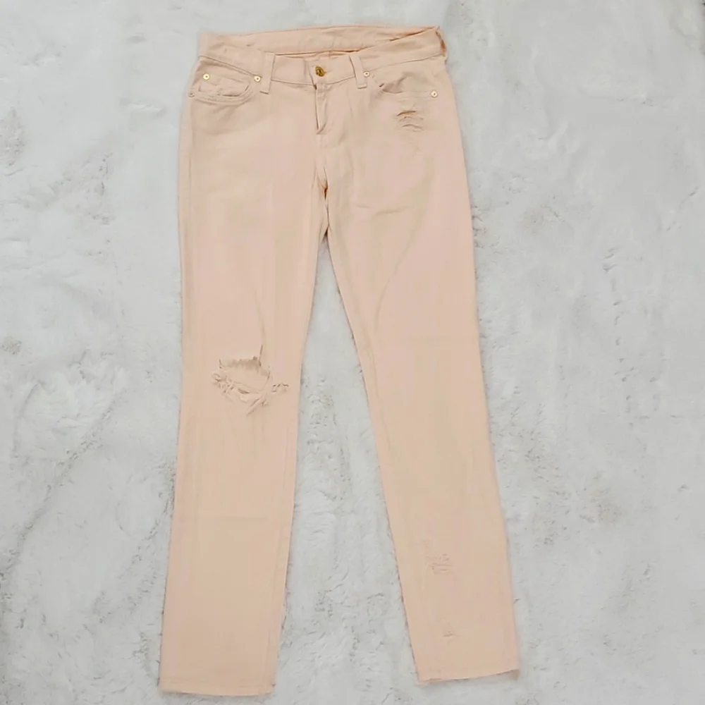 7 for all mankind Peach skinny jeans - Picture 4 of 7